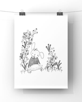 Girl Rabbit Art Print