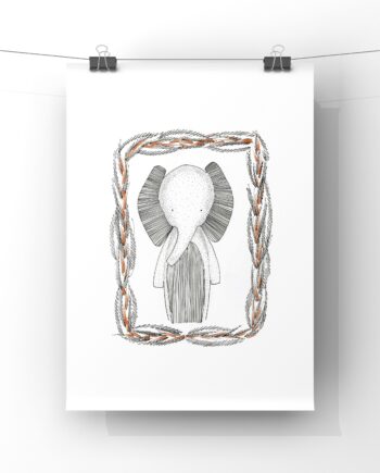 Elephant Portrait Art Print