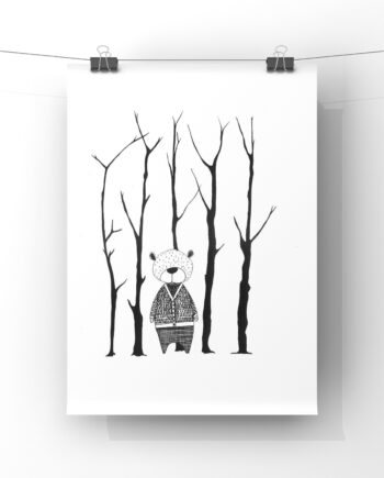 Bear in Forest Art Print