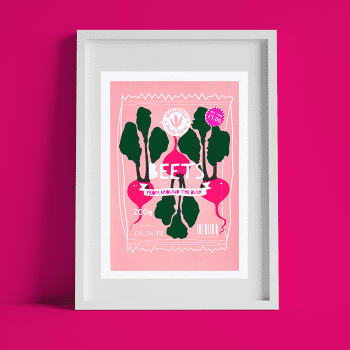 Beets A5 Handmade Screen Print