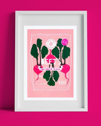 Beets A5 Handmade Screen Print