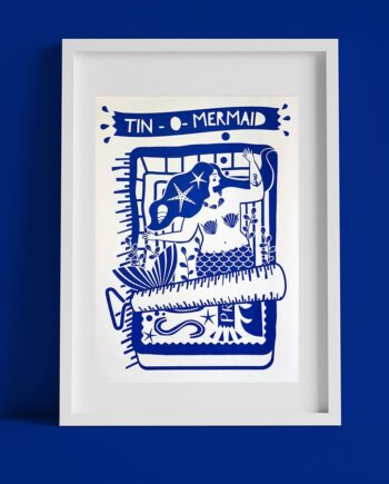 Tin-O-Mermaid A4 Handmade Screen Print
