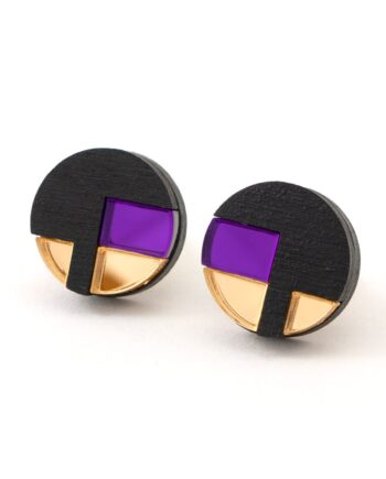 FORM067 NUT Stud Earrings - Purple