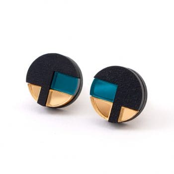 FORM067 NUT Stud Earrings - Teal