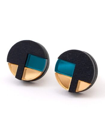 FORM067 NUT Stud Earrings - Teal