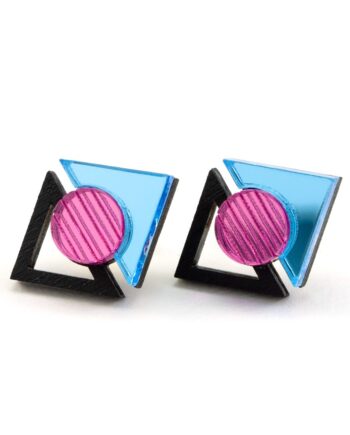 FORM068 KHUFU I Stud Earrings - Ice blue and Baby pink