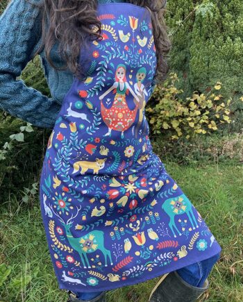 100% Cotton Woodland Gypsy Apron in Deep Blue
