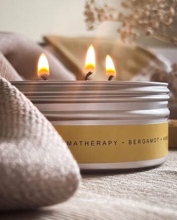 Aromatherapy Bergamot 3 Wick Soy Candle