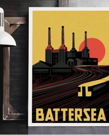 Battersea Power Station - Art Deco Industrial London Illustrated art print