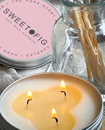 Sweet Fig 3 Wick Soy Candle in a Tin