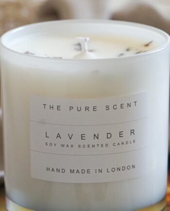 Aromatherapy Lavender Soy Candle in a Glass