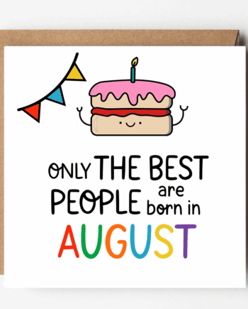 Cute August Birthday Card