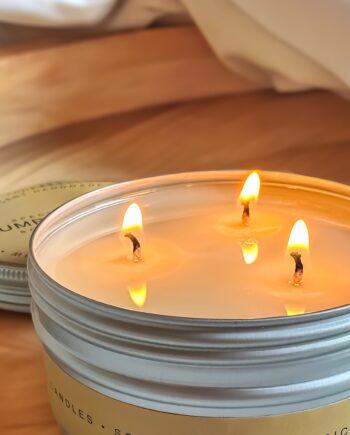 Pumpkin Spice 3 Wick Soy Candle in a Tin
