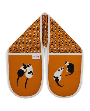 Cats organic cotton double oven gloves