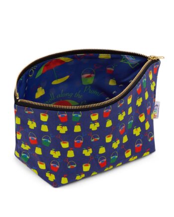 Seaside Really Useful Bag - The design features colourful buckets and spades on a dark blue background.