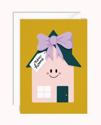 New Home Greeting Card | Housewarming Card - mustard background