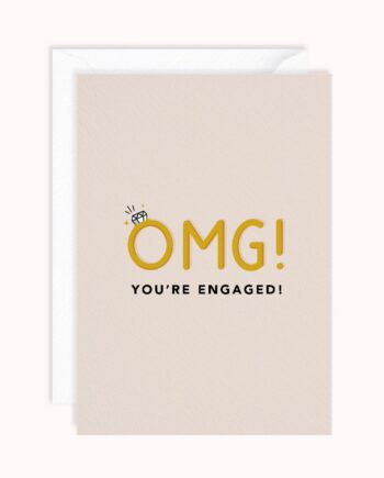OMG Engaged Card | Cute Engagement Congratulations Card
