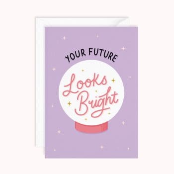 Your Future Looks Bright | New job | New Career Greeting Card - purple backgound