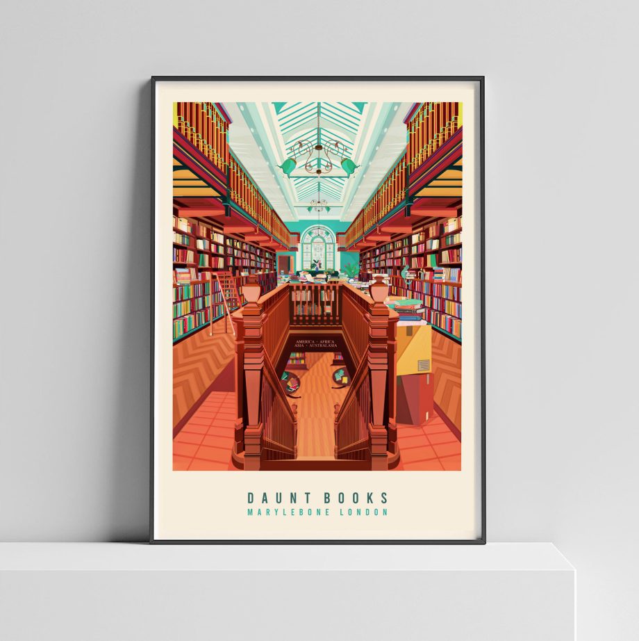 Daunt Books London Art Print by Eye for London Prints