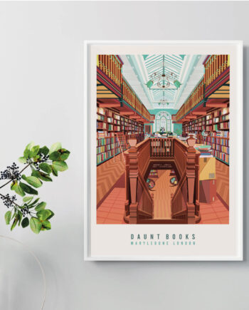 Daunt Books London Art Print by Eye for London Prints