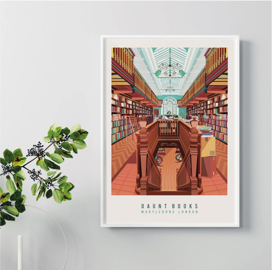 Daunt Books London Art Print by Eye for London Prints