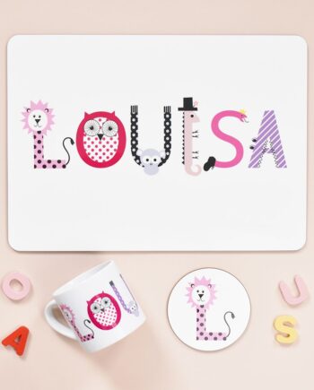 Children's Personalised Placemat, Mug and Coaster Gift Set