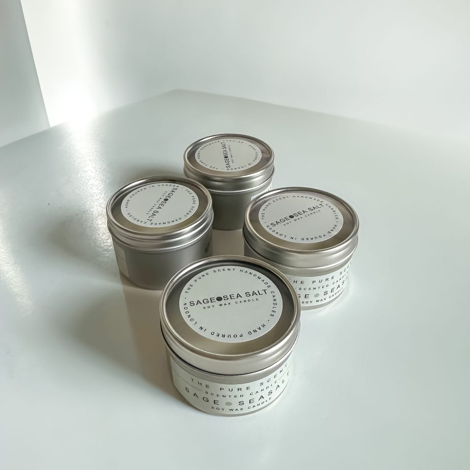 Sage andSea Salt Candle - 50g Mini Soy Candles in a Tin