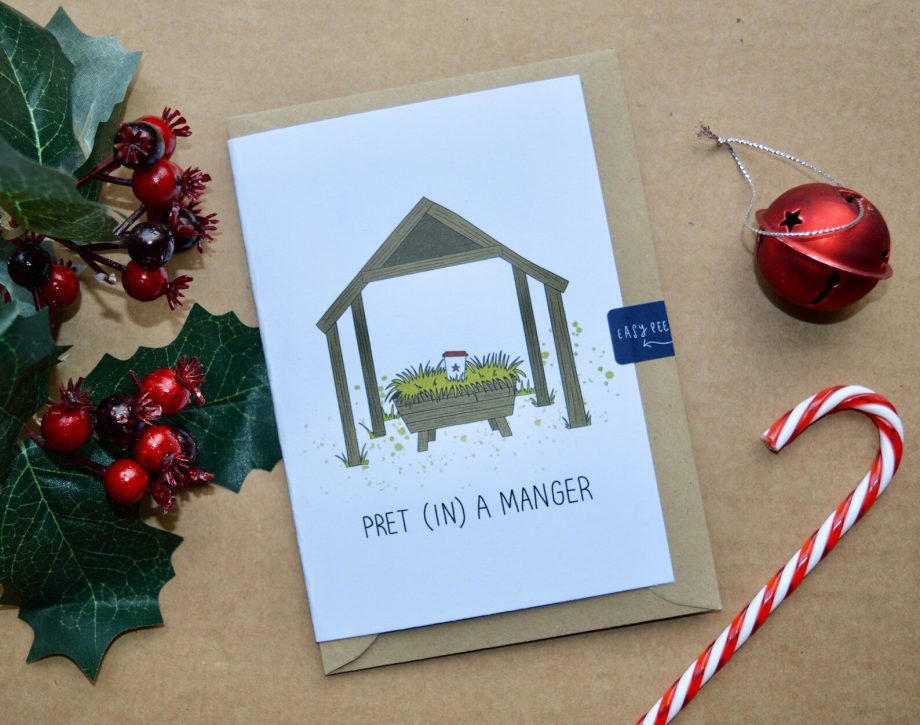 Christmas Card - Pret in a Manger