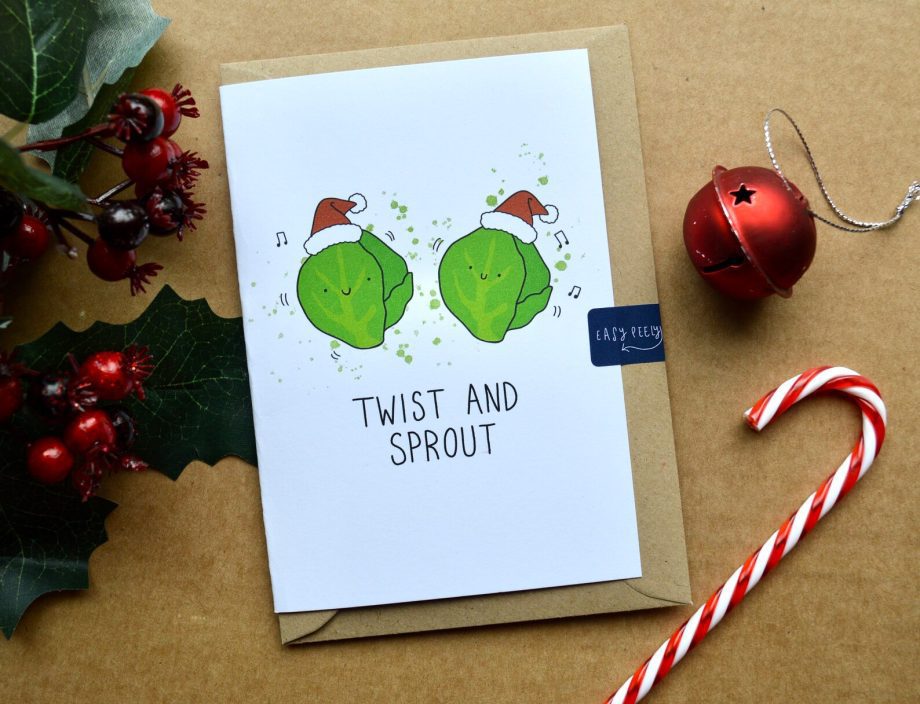 Christmas Card “Twist and Sprout” - card with two sprouts