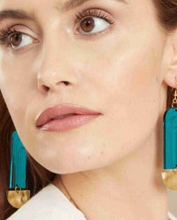 Art deco Green, Blue and Purple fountain earrings