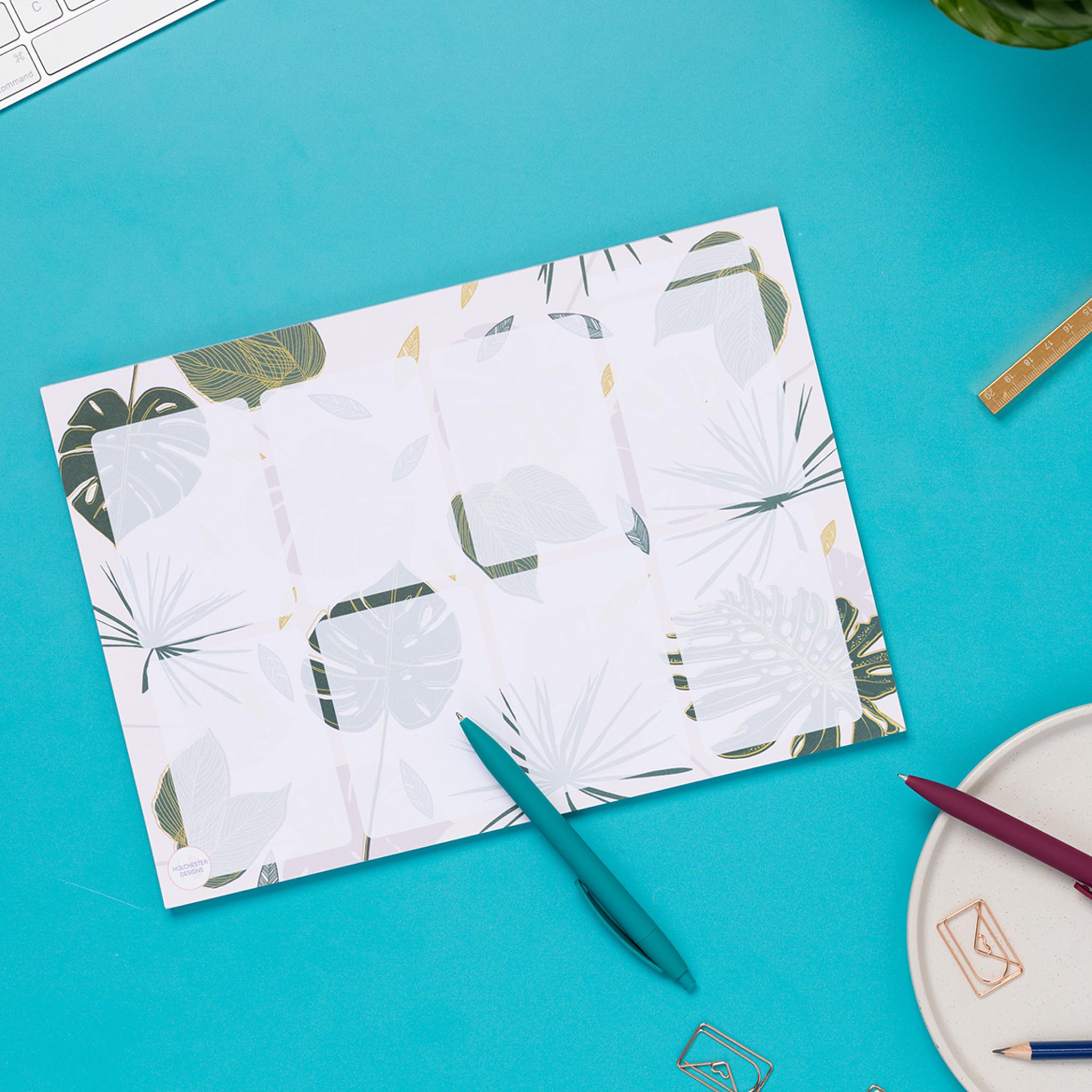 Blush Leaves A4 Weekly Planner Pad