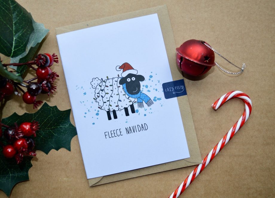 Funny Pun Christmas Card - Fleece Navidad