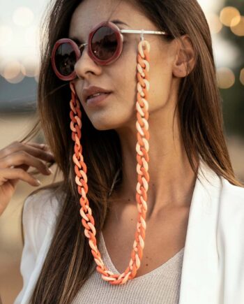 Glasses Chain - Peach and Salmon Chunky Acrylic Chain