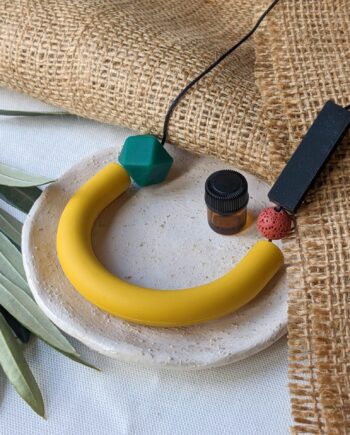 Mustard, Black and Rust Silicone Necklace