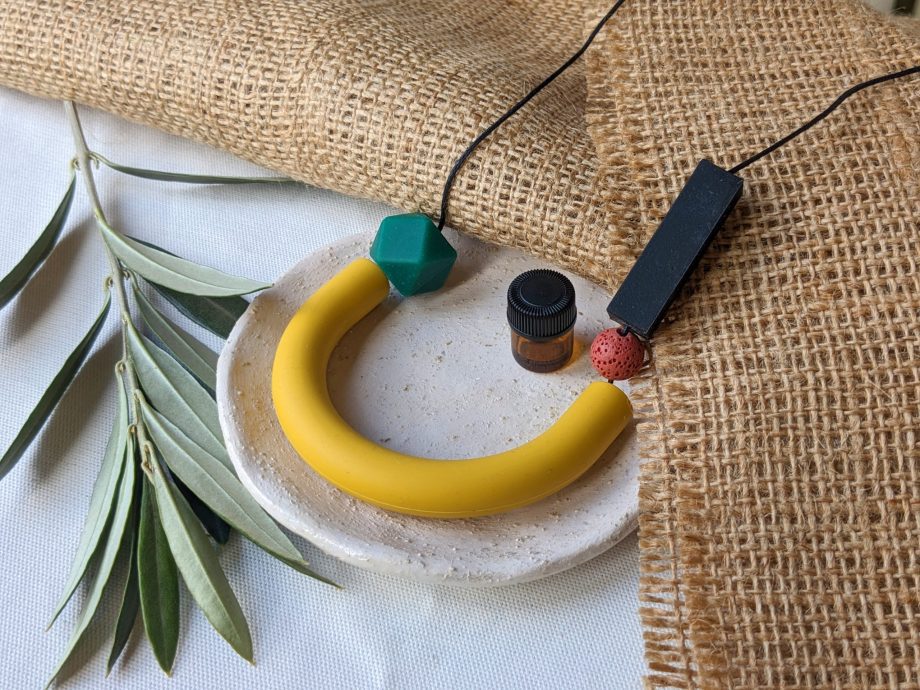 Mustard, Black and Rust Silicone Necklace