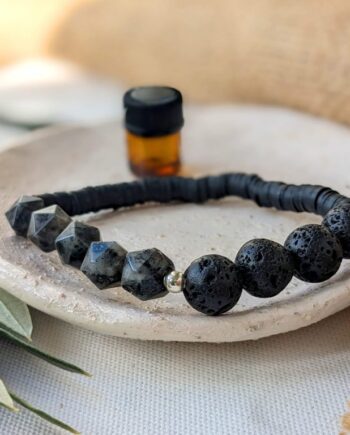 Aromatherapy Essential Oil Diffuser – Black Bracelet