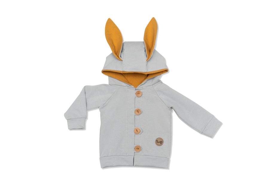 Baby and Toddler Grey Rabbit Hoodie