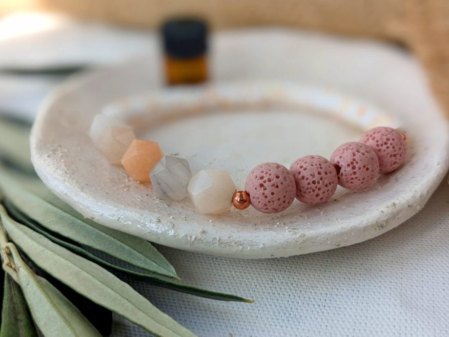 Aromatherapy Lava Bead Gemstone Beaded Bracelet