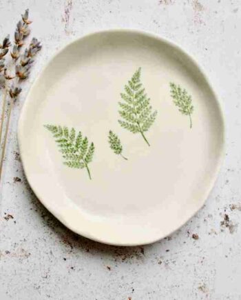Porcelain Plate - Fern Design