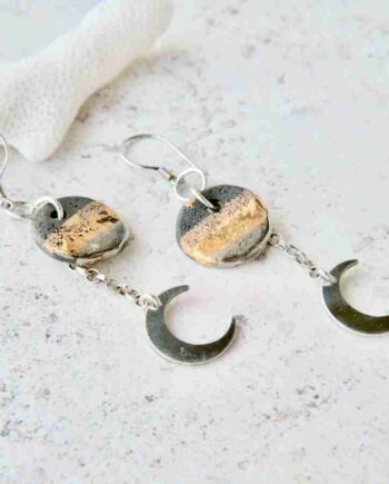Moon earrings sterling silver