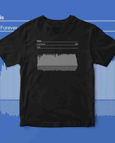 Oasis, Live Forever, Song Sound Wave Graphic T Shirt