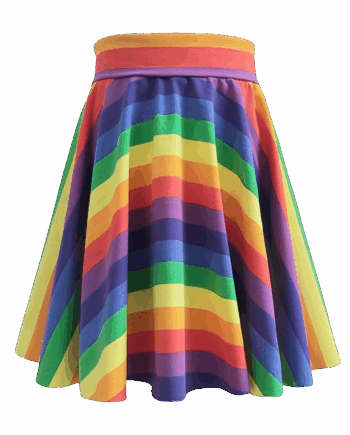 Rainbow jersey circle skirt
