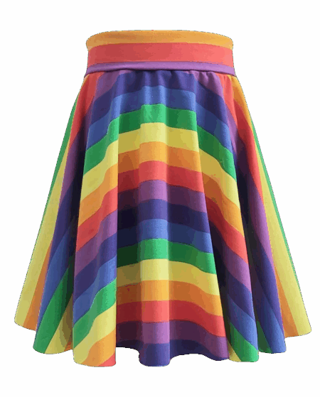 Rainbow jersey circle skirt