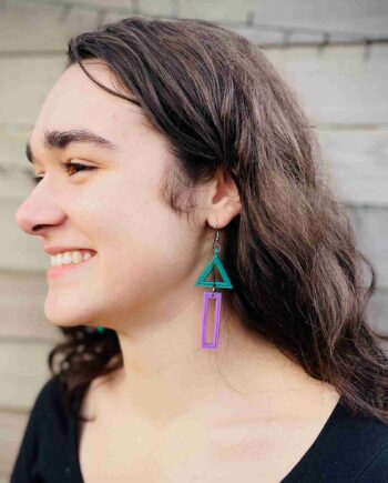 Mismatched / Asymmetric Triangle Hook Earrings