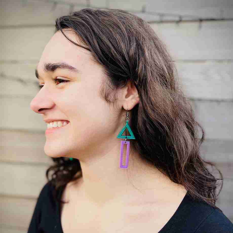 Mismatched / Asymmetric Triangle Hook Earrings