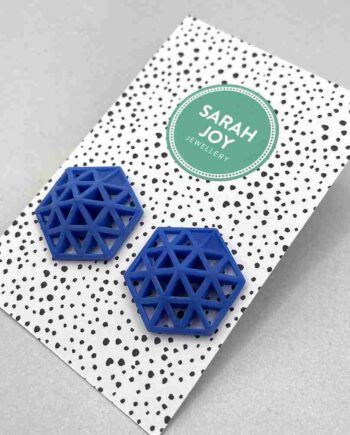 Geometric Hexagon Stud Earrings