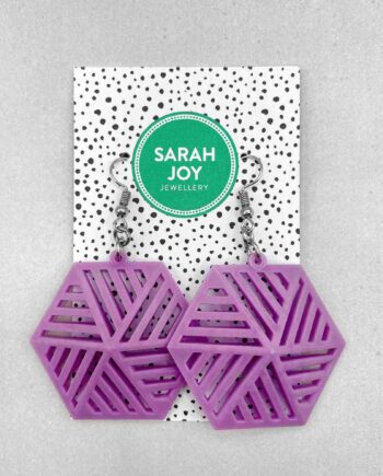 Large Stripe Hexagon Earrings