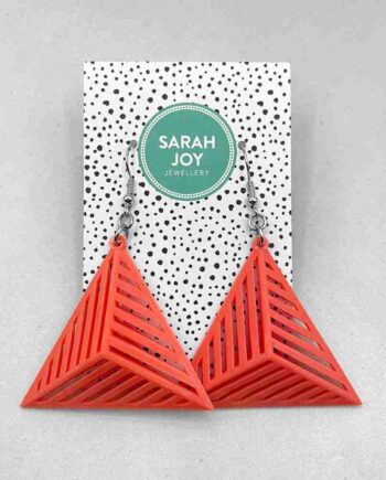 Large Stripe Triangle Earrings