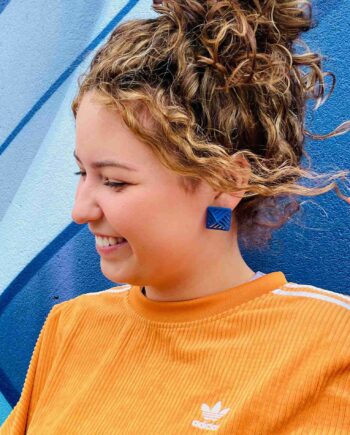 Square Stripe Stud Earrings