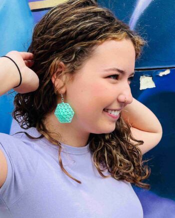 Large Geometric Circle Earrings